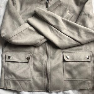 Ann Taylor faux suede Moto jacket